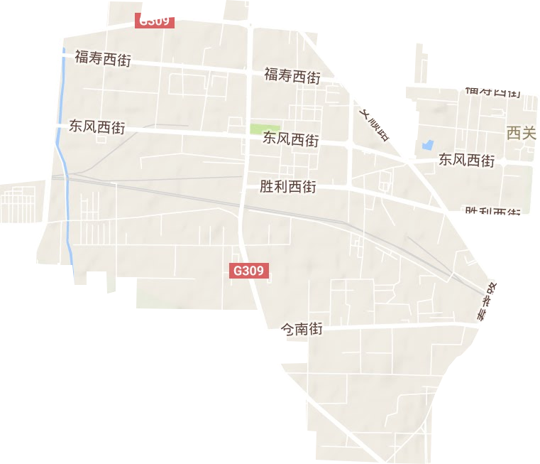 西关街道地形地图