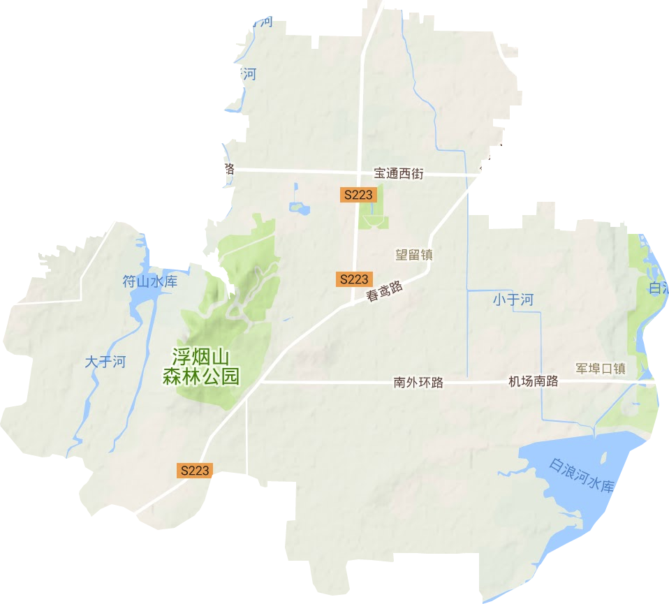 望留街道地形地图