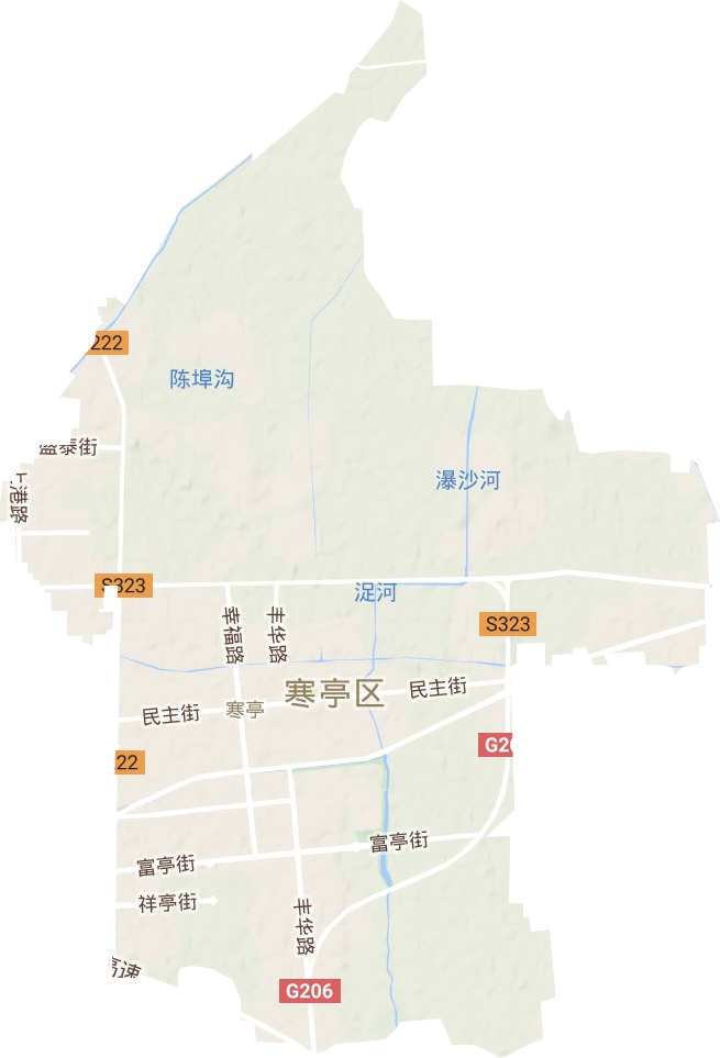 寒亭街道地形地图