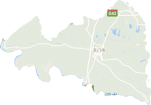 天门市地形地图