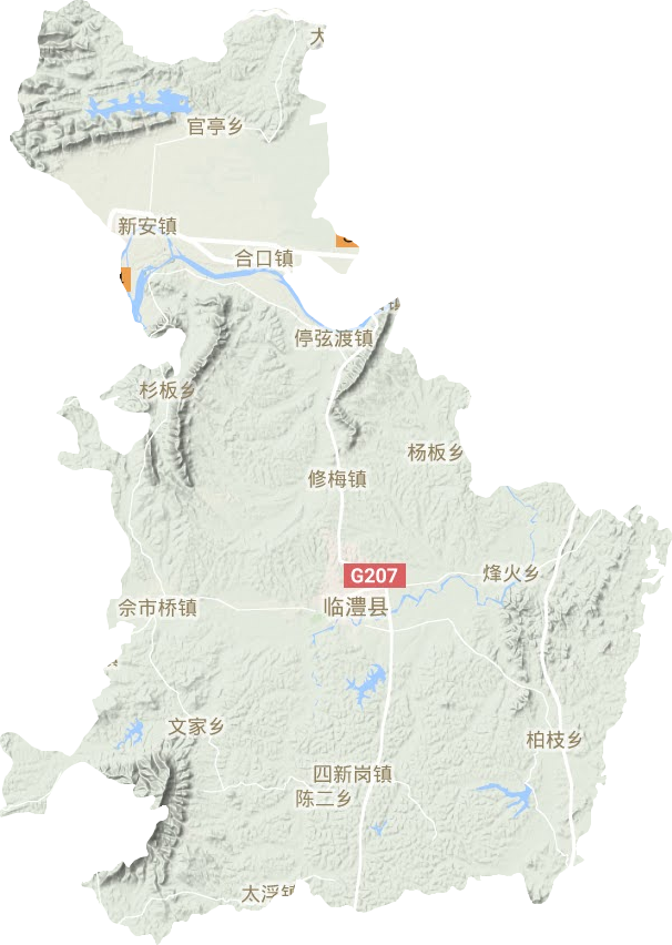 临澧县地形地图