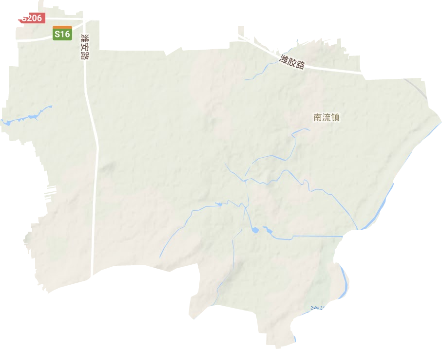 坊安街道地形地图
