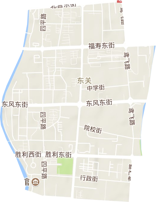 东关街道地形地图