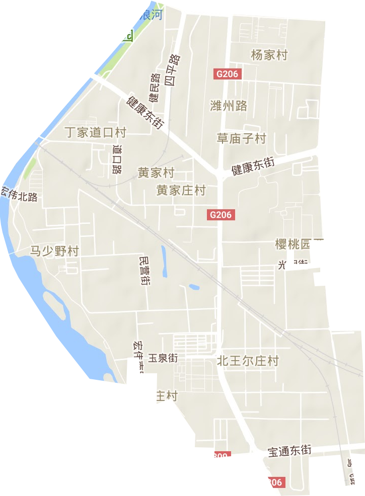 潍州路街道地形地图