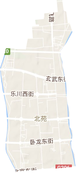 北苑街道地形地图