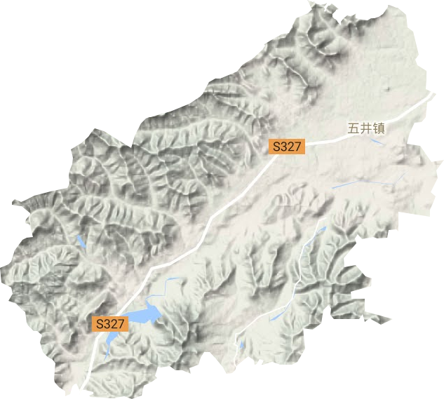 五井镇地形地图