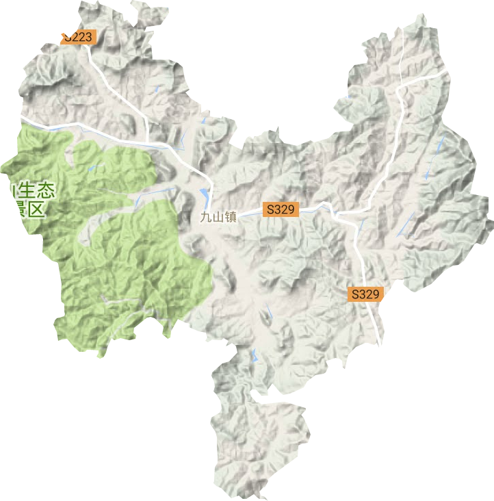 九山镇地形地图