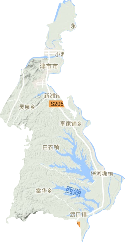 津市市地形地图