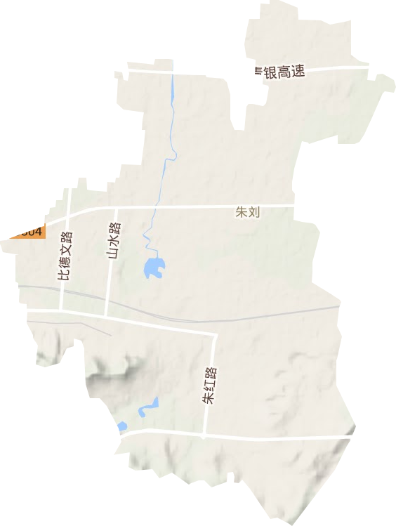 朱刘街道地形地图