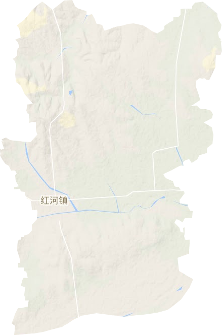 红河镇地形地图