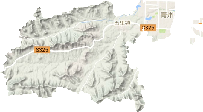 王府街道地形地图