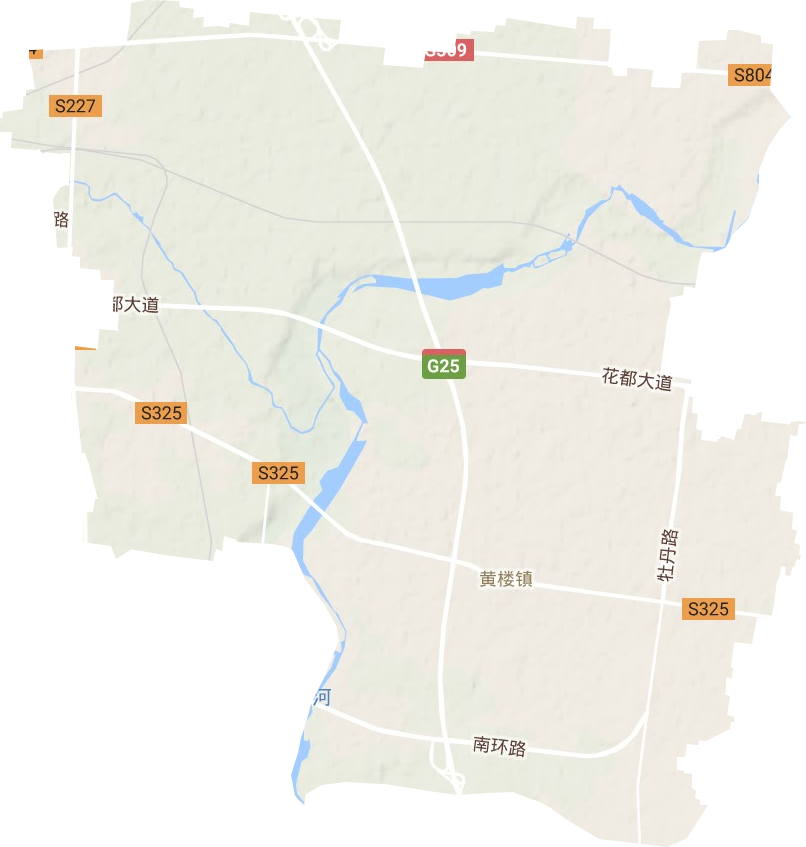 黄楼街道地形地图