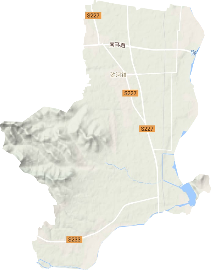弥河镇地形地图
