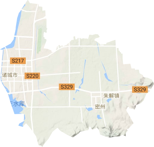 密州街道地形地图
