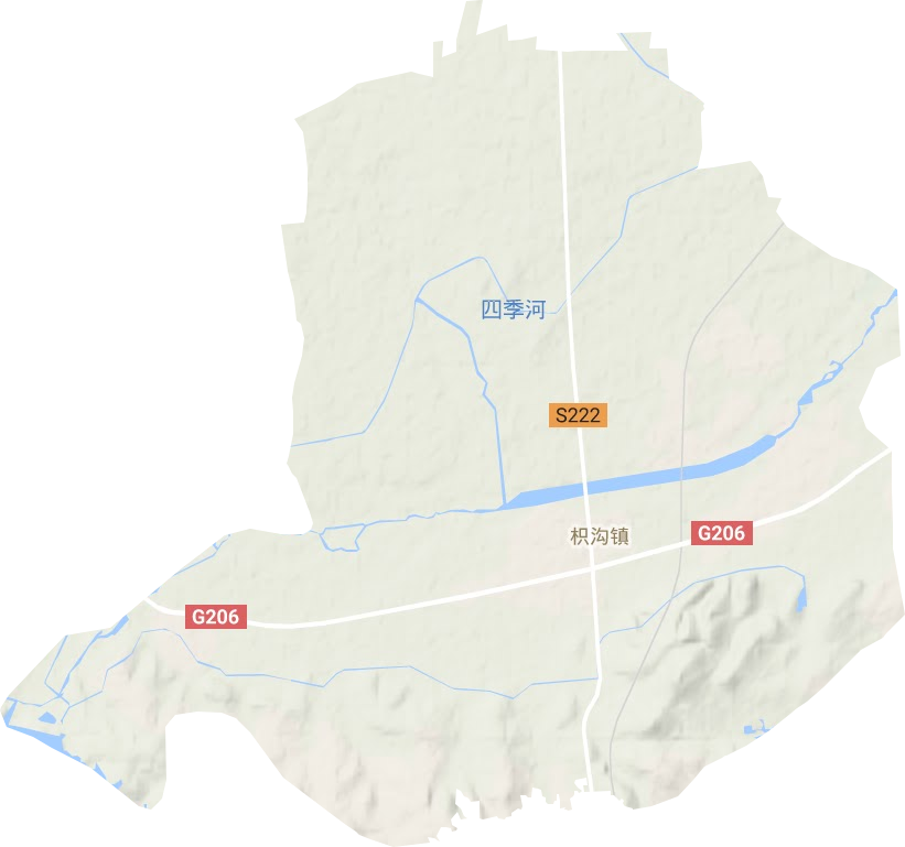 枳沟镇地形地图