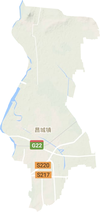 昌城镇地形地图