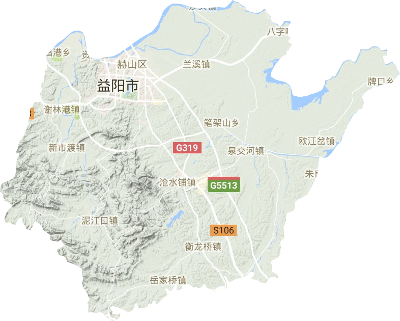 赫山区地形地图