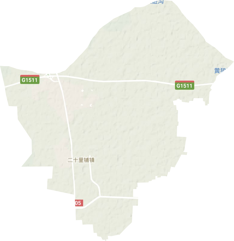 廿里铺街道地形地图
