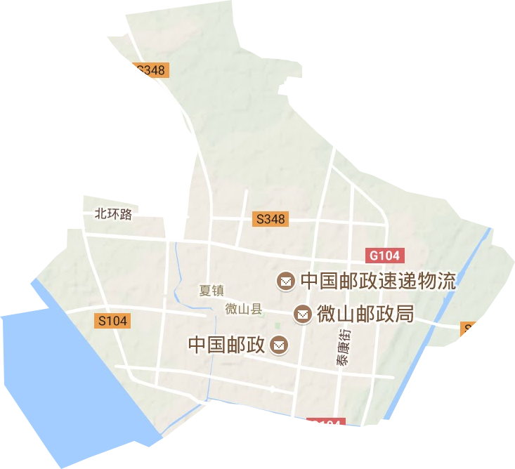 夏镇街道地形地图