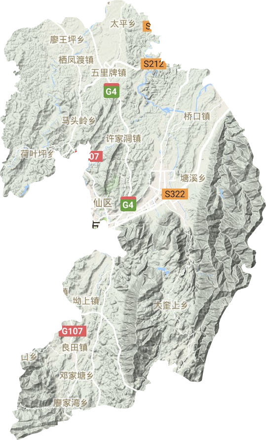 苏仙区地形地图