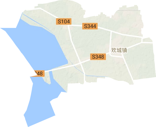 欢城镇地形地图