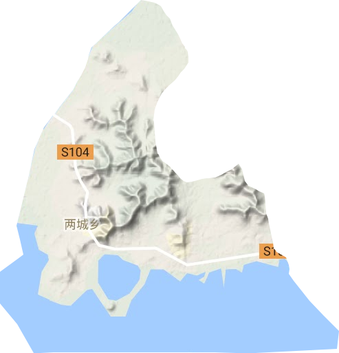 两城镇地形地图