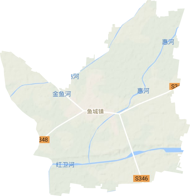 鱼城镇地形地图