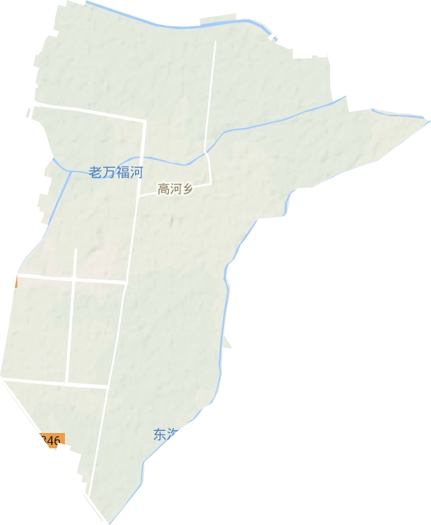 高河街道地形地图