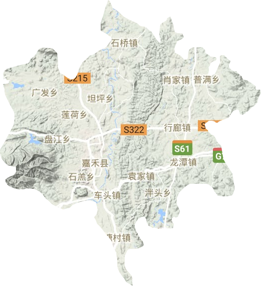 嘉禾县地形地图