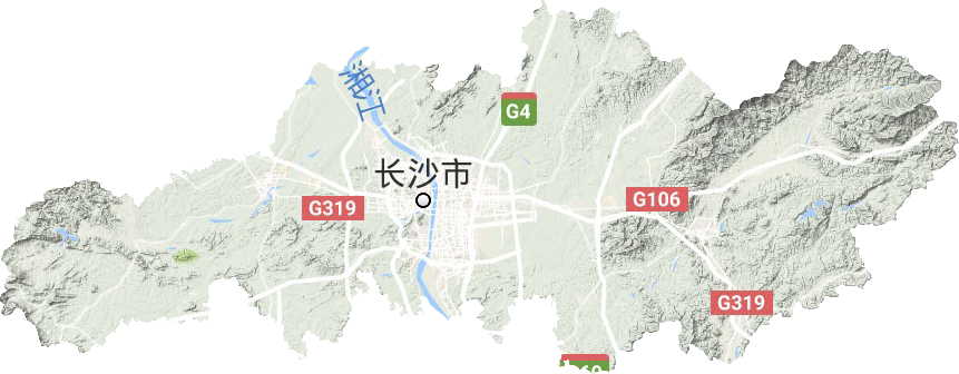 长沙市地形地图
