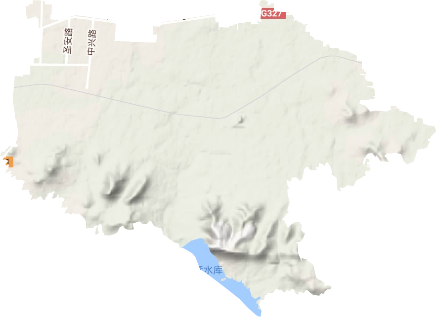济河街道地形地图