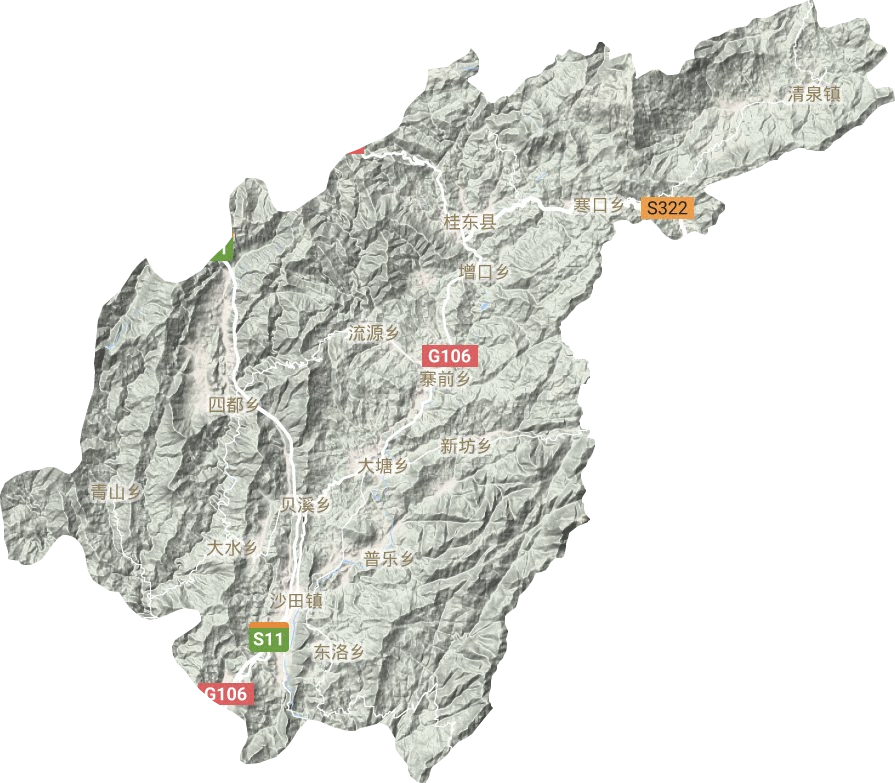 桂东县地形地图