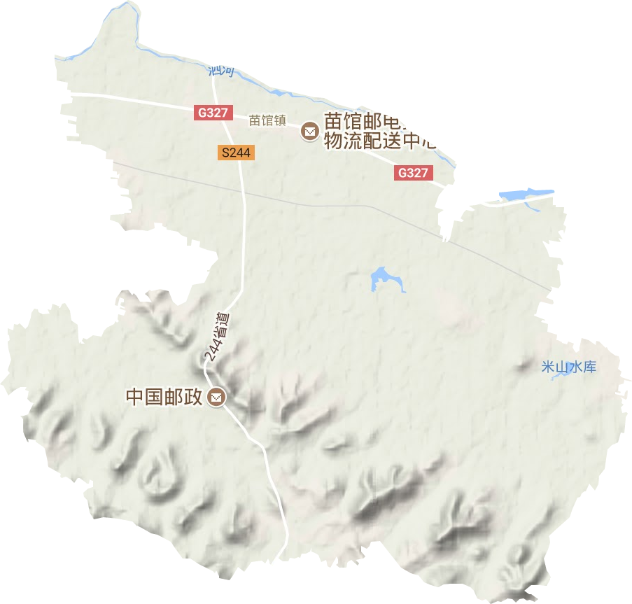 苗馆镇地形地图