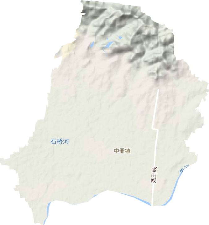 中册镇地形地图