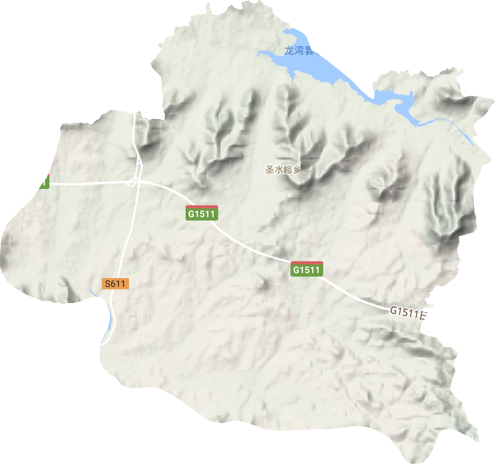 圣水峪镇地形地图