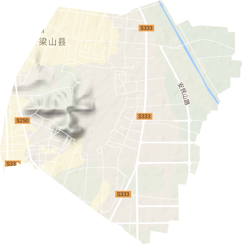 水泊街道地形地图