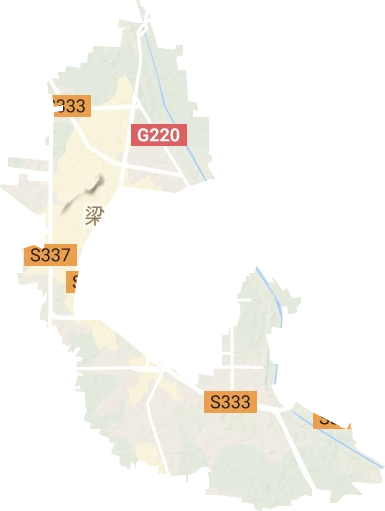 梁山街道地形地图