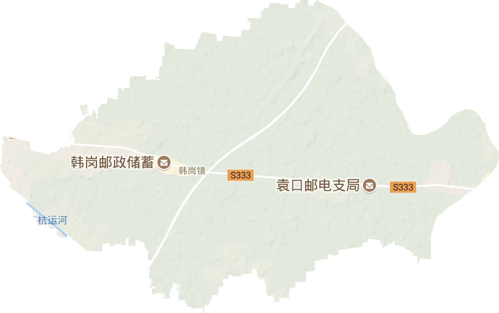 韩岗镇地形地图