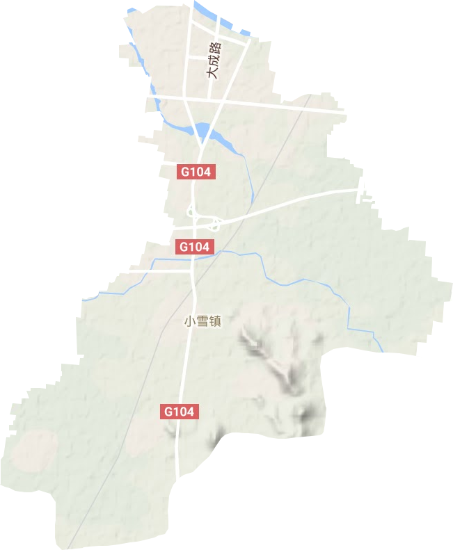 小雪街道地形地图
