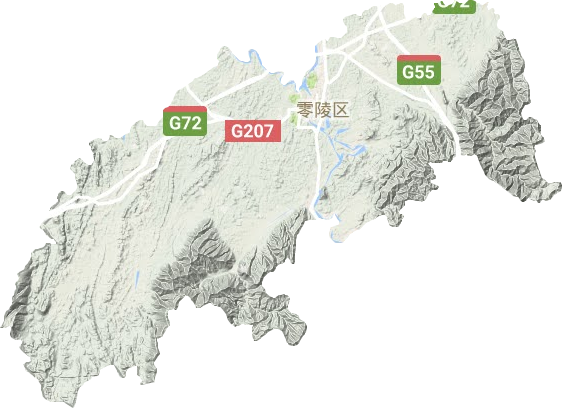 零陵区地形地图