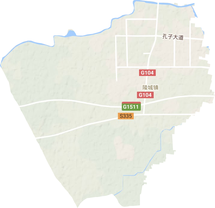 陵城镇地形地图