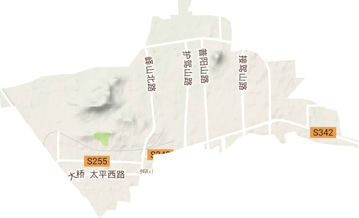 钢山街道地形地图