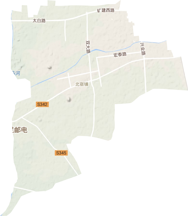 北宿镇地形地图