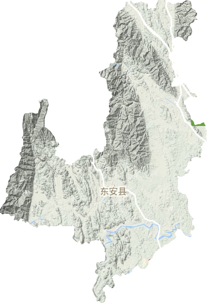 东安县地形地图