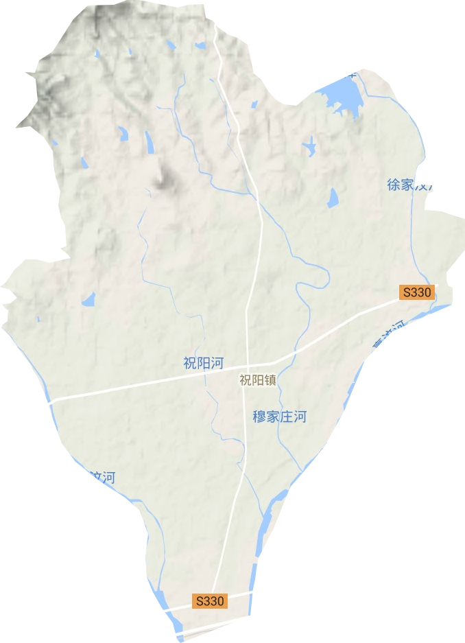 祝阳镇地形地图
