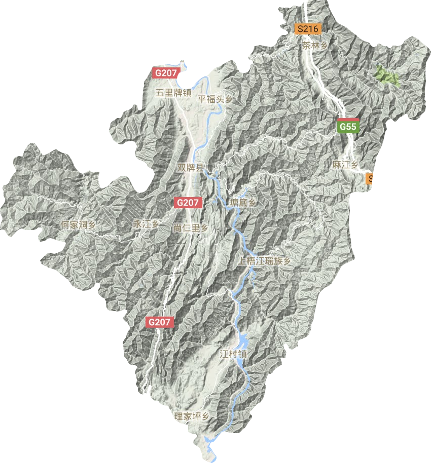 双牌县地形地图