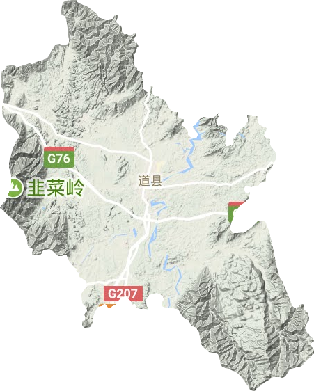 道县地形地图
