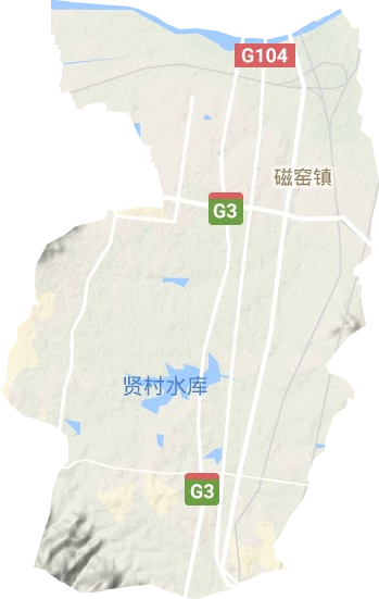磁窑镇地形地图