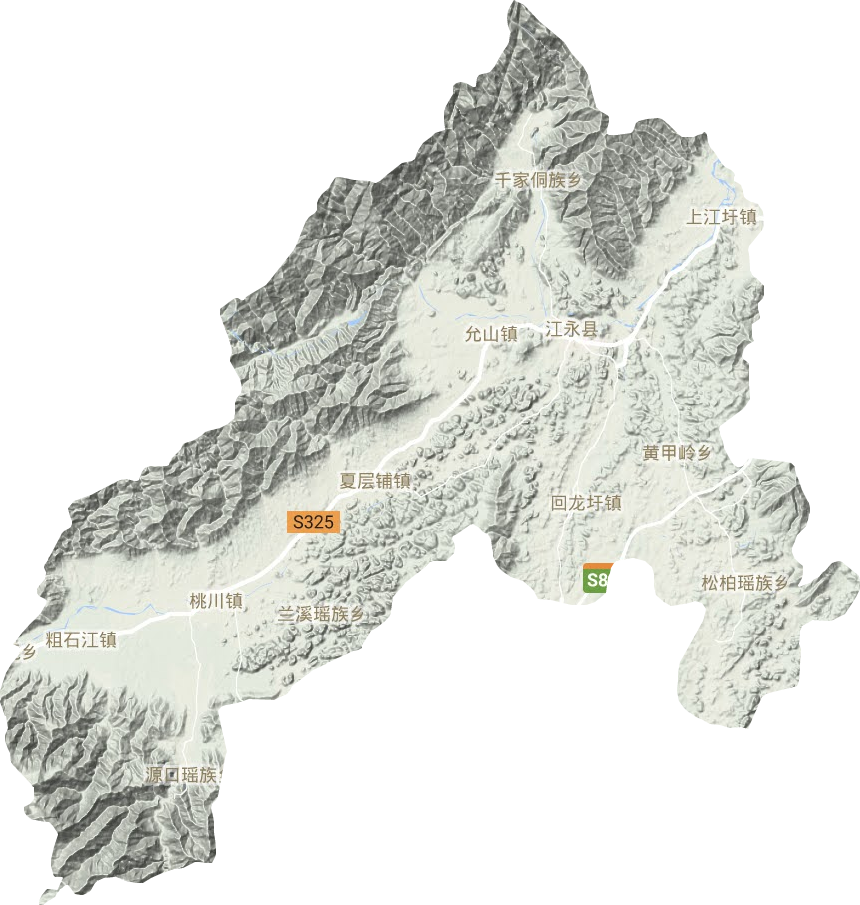 江永县地形地图