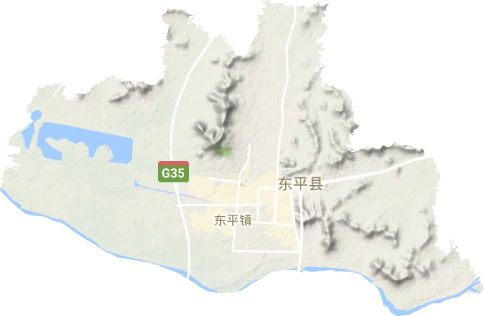 东平街道地形地图